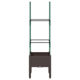 Vidaxl plantenbak met latwerk 40x40x142,5 cm polypropeen bruin