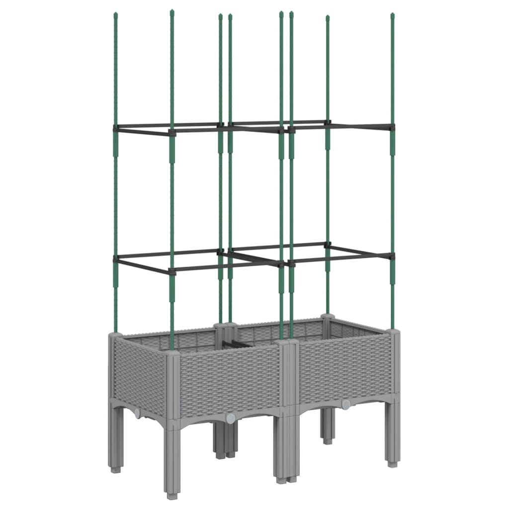 Vidaxl Planning Box med lameller 80x40x142,5 cm polypropen lysegrå