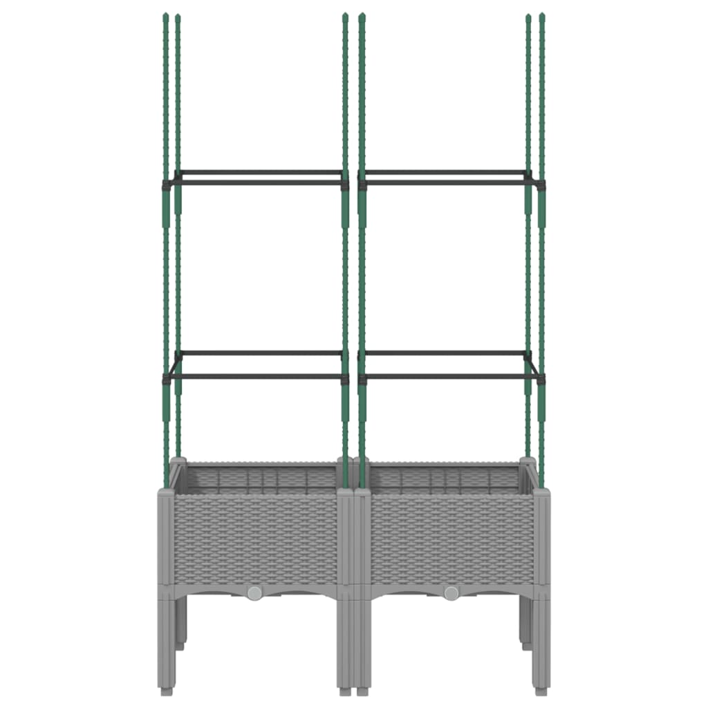 VIDAXL Planning Box med lamell 80x40x142,5 cm polypropen ljusgrå