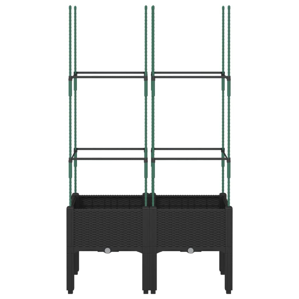 Jardinière Vidaxl avec latwerk 80x40x142.5 cm Black en polypropène