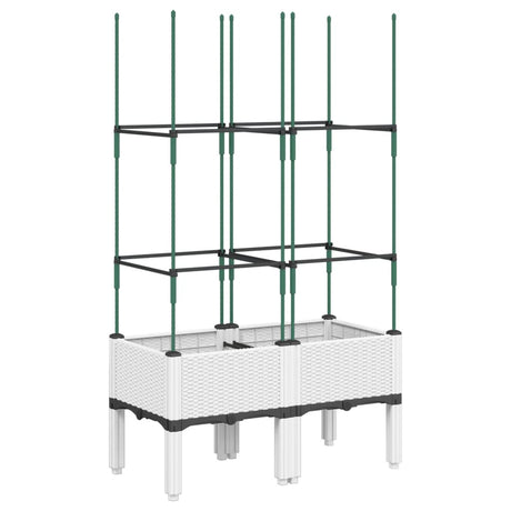 Vidaxl plantenbak met latwerk 80x40x142,5 cm polypropeen wit