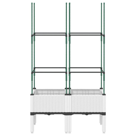 Vidaxl plantenbak met latwerk 80x40x142,5 cm polypropeen wit