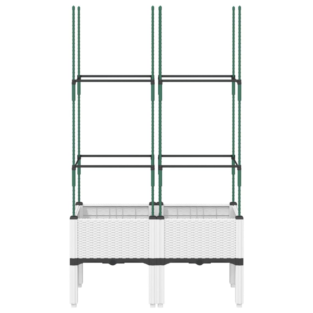 Jardinière Vidaxl avec latwerk 80x40x142.5 cm en polypropène blanc