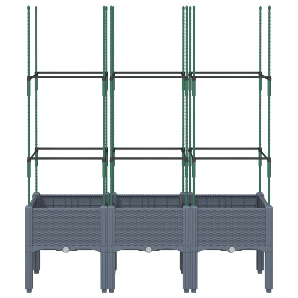 Vidaxl Plannet med lameller arbejde 120x40x142,5 cm polypropen grå