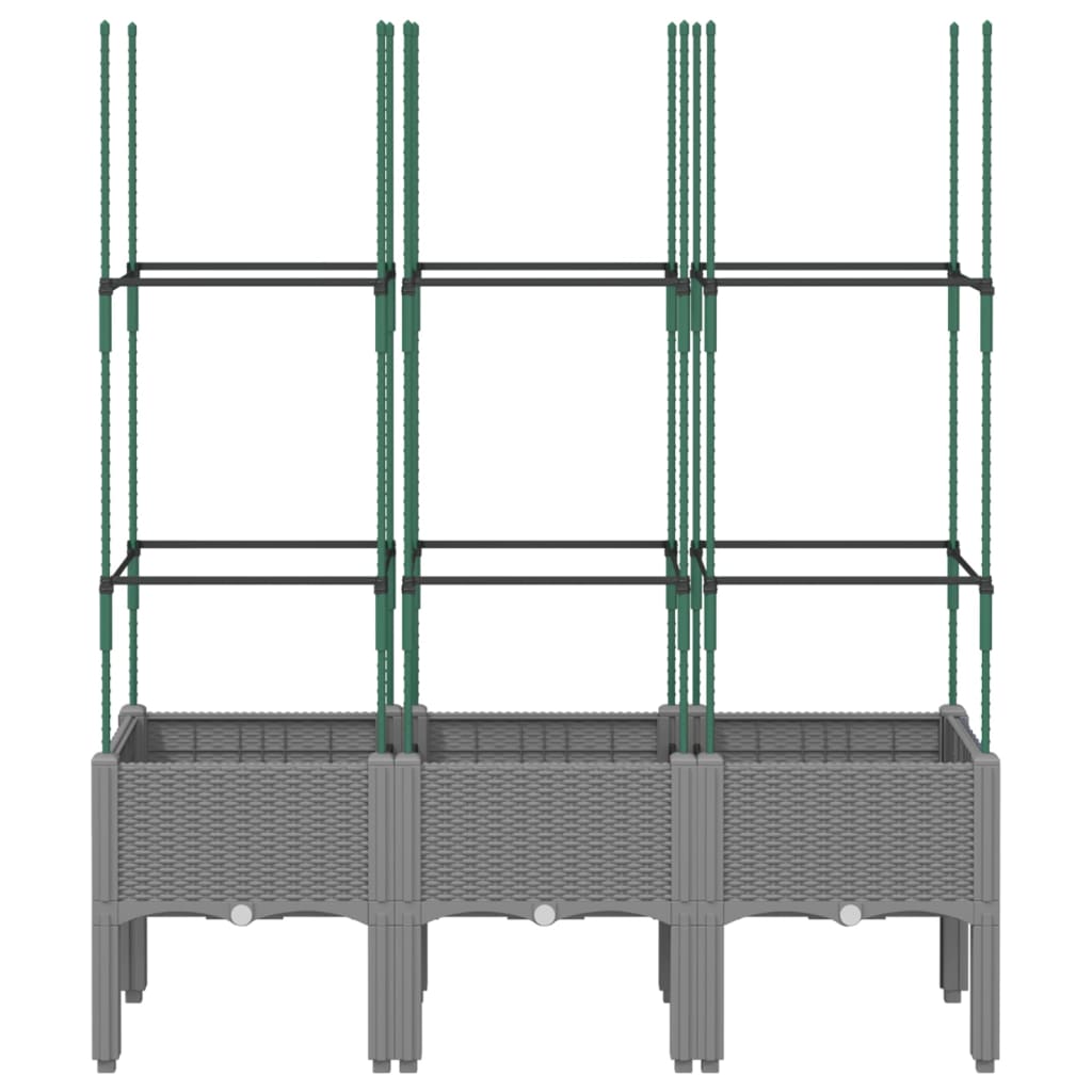 Vidaxl Planter med Latwerk 120x40x142,5 cm polypropen ljusgrå