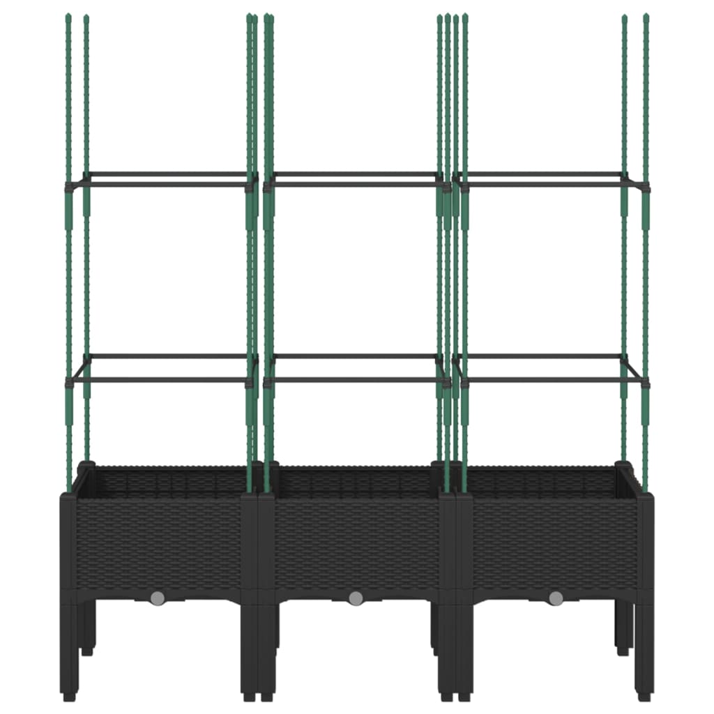 Vidaxl plantenbak met latwerk 120x40x142,5 cm polypropeen zwart