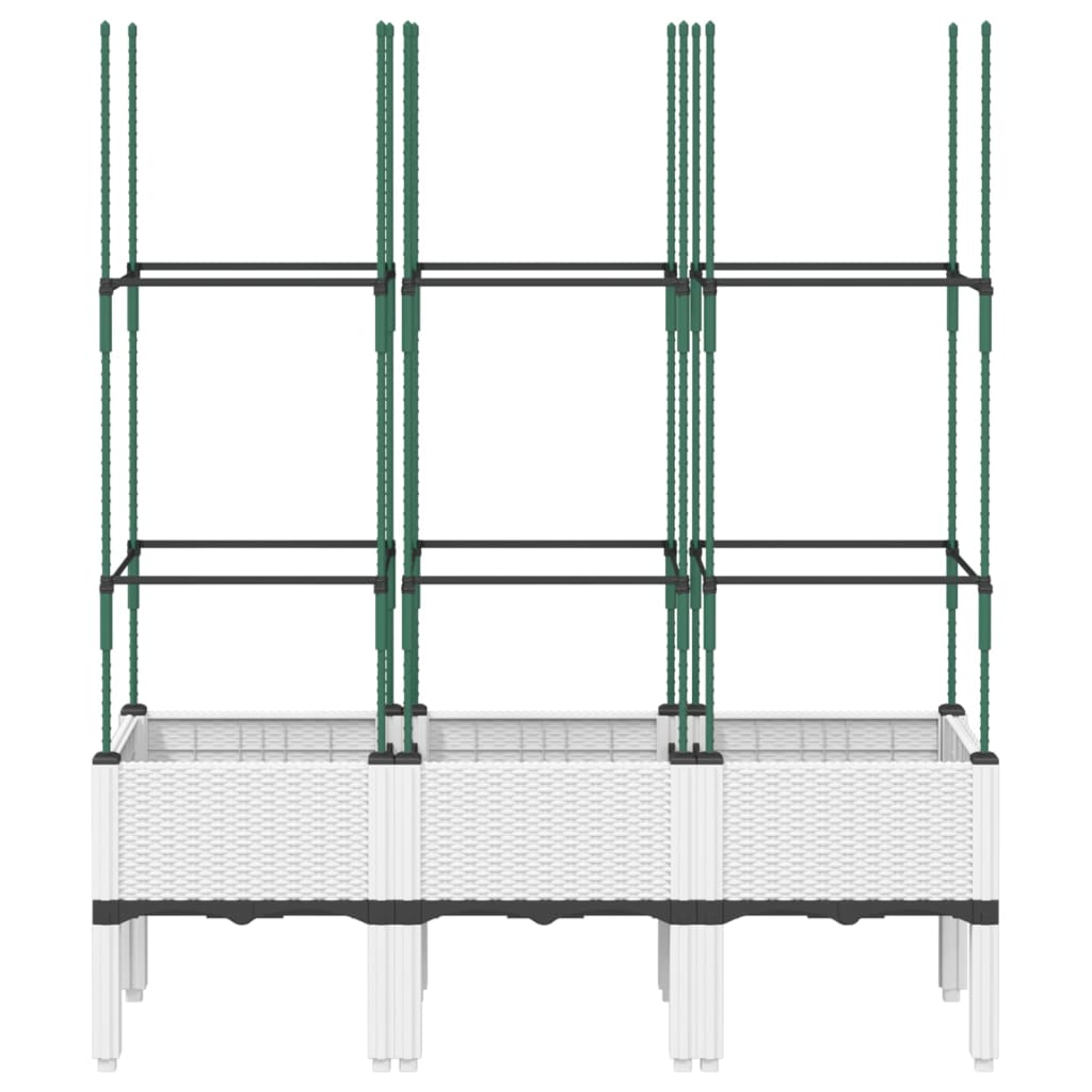 Vidaxl sadilnik z ležjem 120x40x142,5 cm polipropenska bela