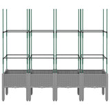 Vidaxl plantenbak met latwerk 160x40x142,5 cm polypropeen lichtgrijs
