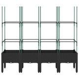 Vidaxl plantenbak met latwerk 160x40x142,5 cm polypropeen zwart