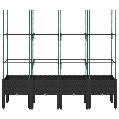 Vidaxl plantenbak met latwerk 160x40x142,5 cm polypropeen zwart