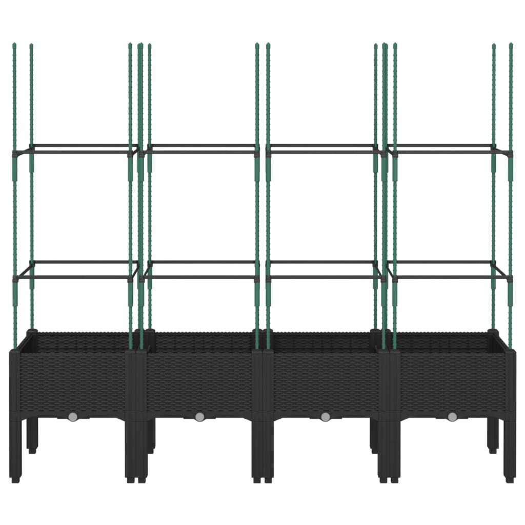 Vidaxl Plannet med latwerk 160x40x142,5 cm polypropen sort