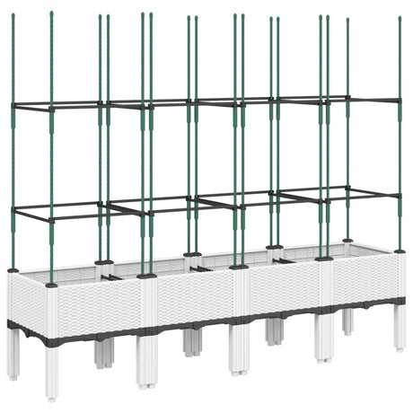 Vidaxl plantenbak met latwerk 160x40x142,5 cm polypropeen wit