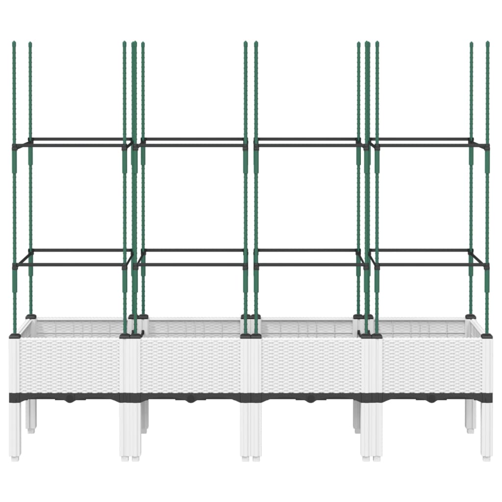 Vidaxl plantenbak met latwerk 160x40x142,5 cm polypropeen wit