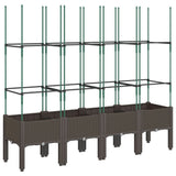 Vidaxl plantenbak met latwerk 160x40x142,5 cm polypropeen bruin