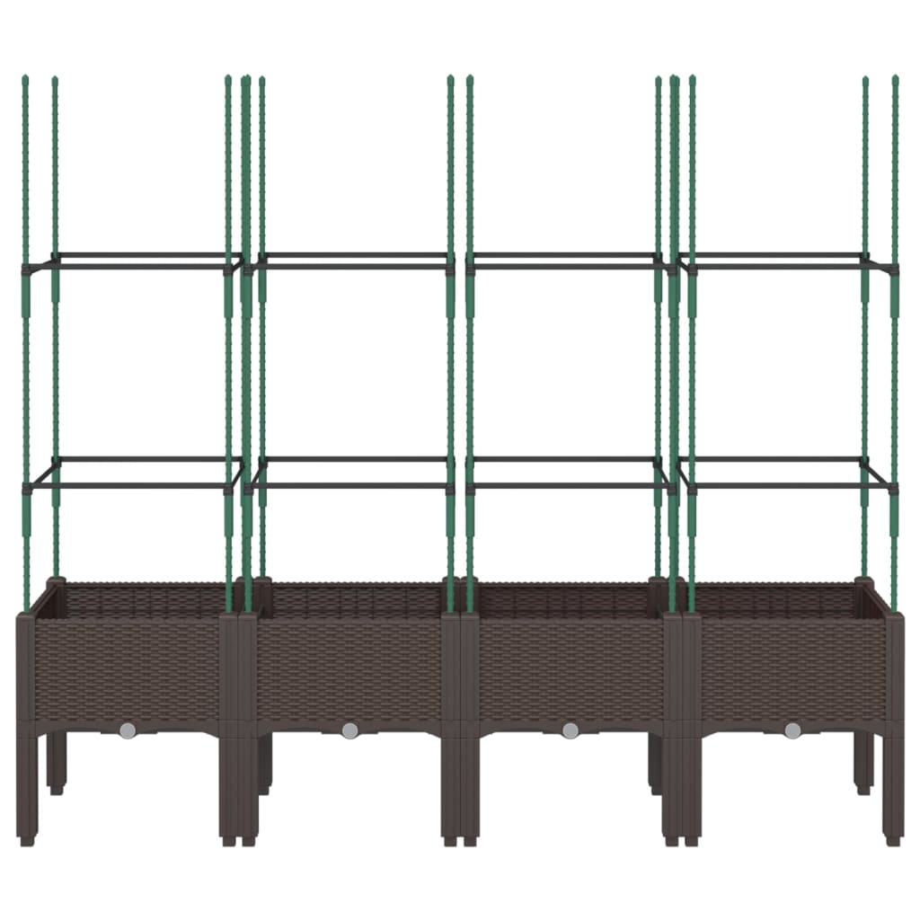 Boîte de planification Vidaxl avec Slat 160x40x142.5 cm Brun polypropène