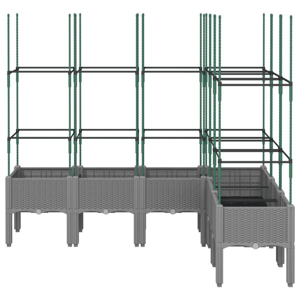 Vidaxl Planter med lamellarbete 160x120x142,5 cm polypropen ljusgrå