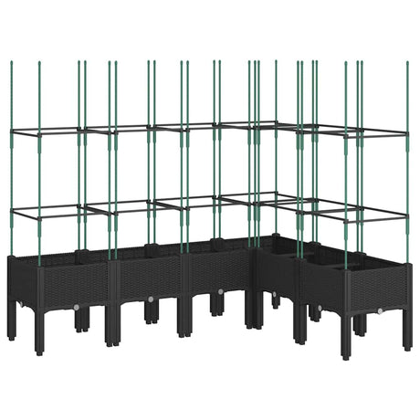 Vidaxl plantenbak met latwerk 160x120x142,5 cm polypropeen zwart