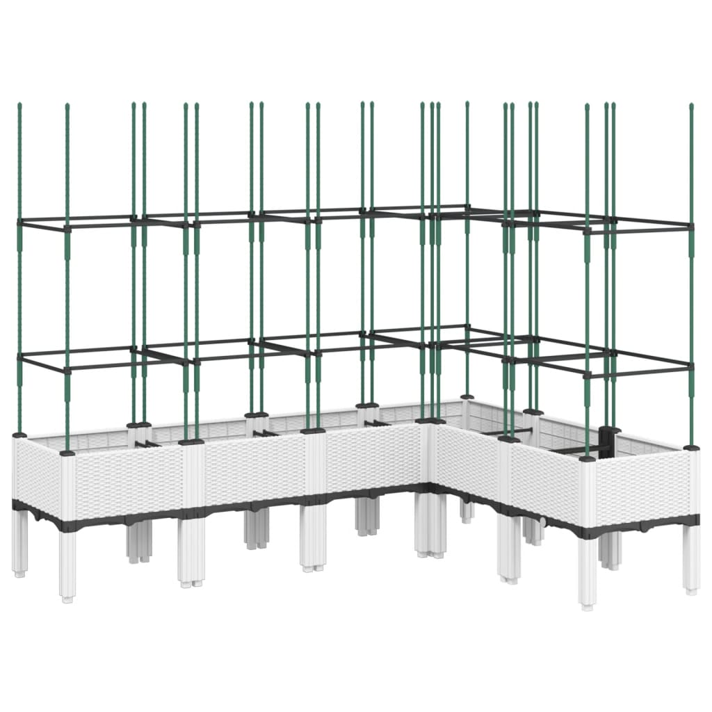 Vidaxl Planter med Latwerk 160x120x142,5 cm polypropenvitt