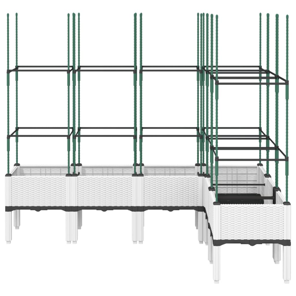 Vidaxl sadilnik z latwerkom 160x120x142,5 cm polipropensko belo