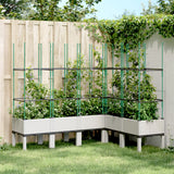 Vidaxl Planter med Latwerk 160x120x142,5 cm polypropenvitt