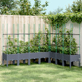 Plantador Vidaxl con Latwerk 200x160x142.5 cm Polypropene Gray