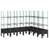 Plantador Vidaxl con Latwerk 200x160x142.5 cm de polipropeno negro