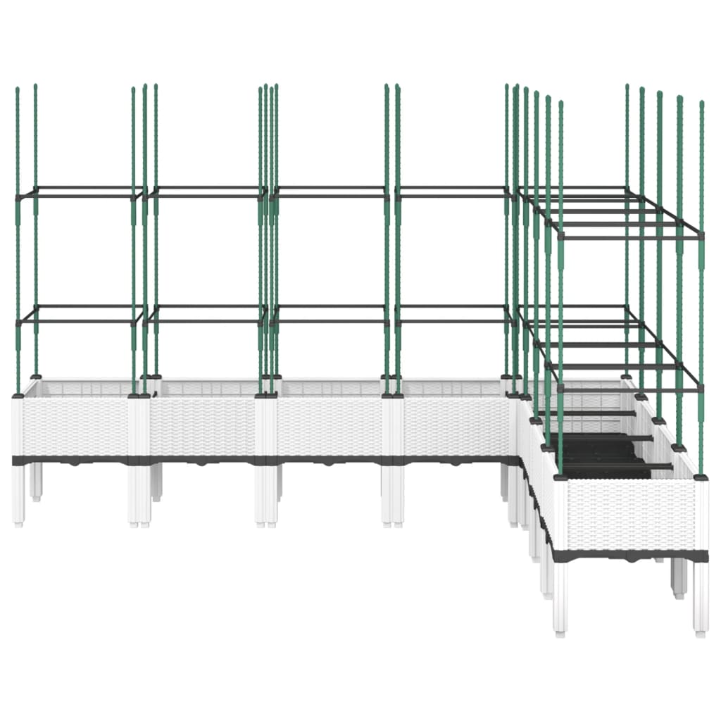 Plantador Vidaxl con Latwerk 200x160x142.5 cm Polypropene White