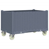 VidaXL Planter with wheels 80x50x54 cm Polypropene gray