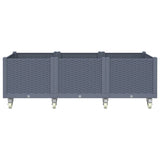 Vidaxl Planter mat Rieder 150x80x54 cm Polyprope Grey