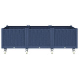 Vidaxl plantenbak met wielen 150x80x54 cm polypropeen blauwgrijs
