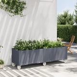 VidaXL Planter with wheels 160x50x54 cm Polypropene gray