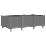 Vidaxl plantenbak met wielen 150x80x54 cm polypropeen lichtgrijs