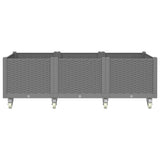 Vidaxl plantenbak met wielen 150x80x54 cm polypropeen lichtgrijs