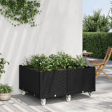 Vidaxl planter med hjul 100x80x54 cm polypropen sort