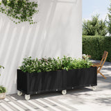 Vidaxl planter med hjul 160x50x54 cm polypropen sort