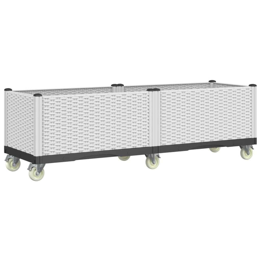 Fioriera Vidaxl con ruote 160x50x54 cm Polypropene White