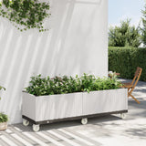 Bidaxl Planter med hjul 160x50x54 cm polypropen vit