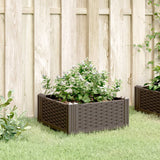 Vidaxl Planter med stift 42,5x42,5x28,5 cm polypropenbrunt