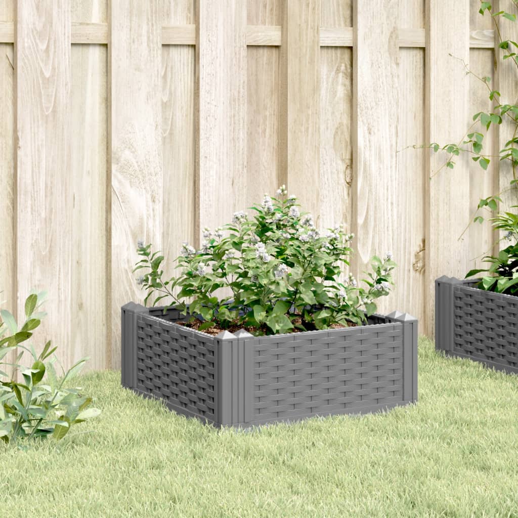 Vidaxl planter med stifter 42.5x42.5x28.5 cm polypropen lysegrå