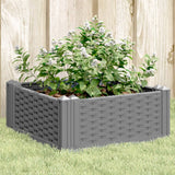 Vidaxl plantenbak met pinnen 42,5x42,5x28,5 cm polypropeen lichtgrijs