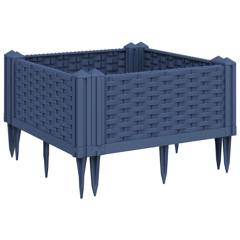 Vidaxl plantenbak met pinnen 42,5x42,5x28,5 cm polypropeen blauwgrijs
