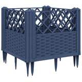 Vidaxl plantenbak met pinnen 43,5x43,5x43,5 cm polypropeen blauwgrijs