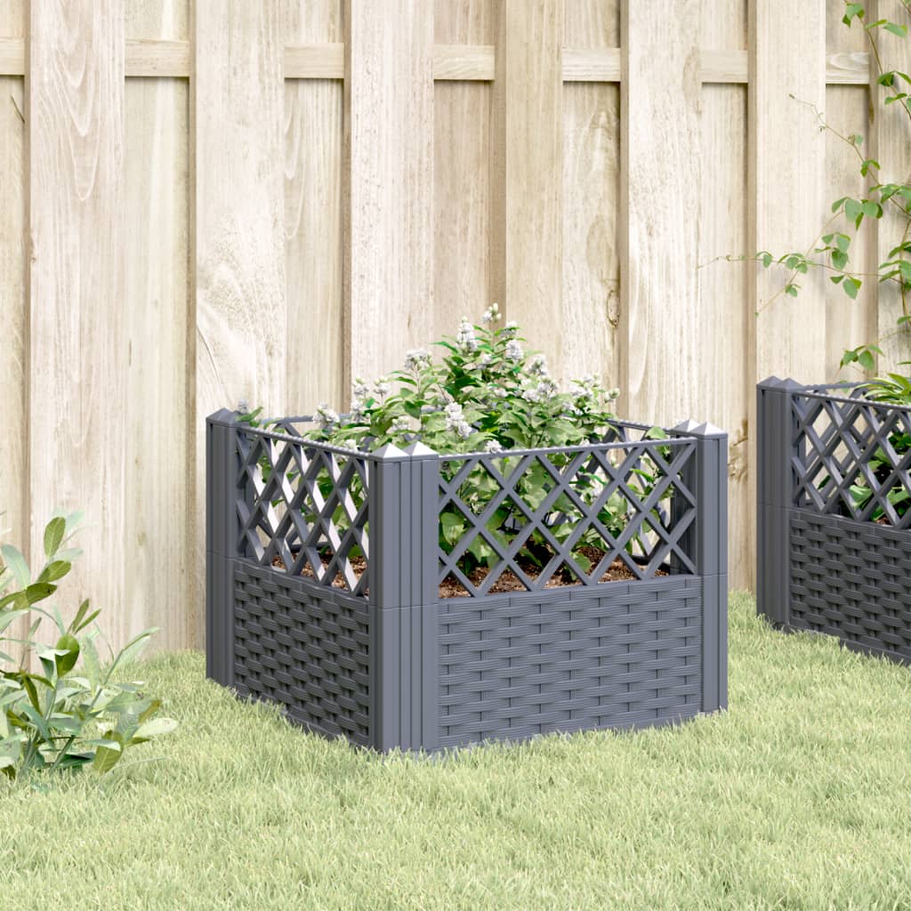 VidaXL Planter with pins 43.5x43.5x43.5 cm Polypropene gray