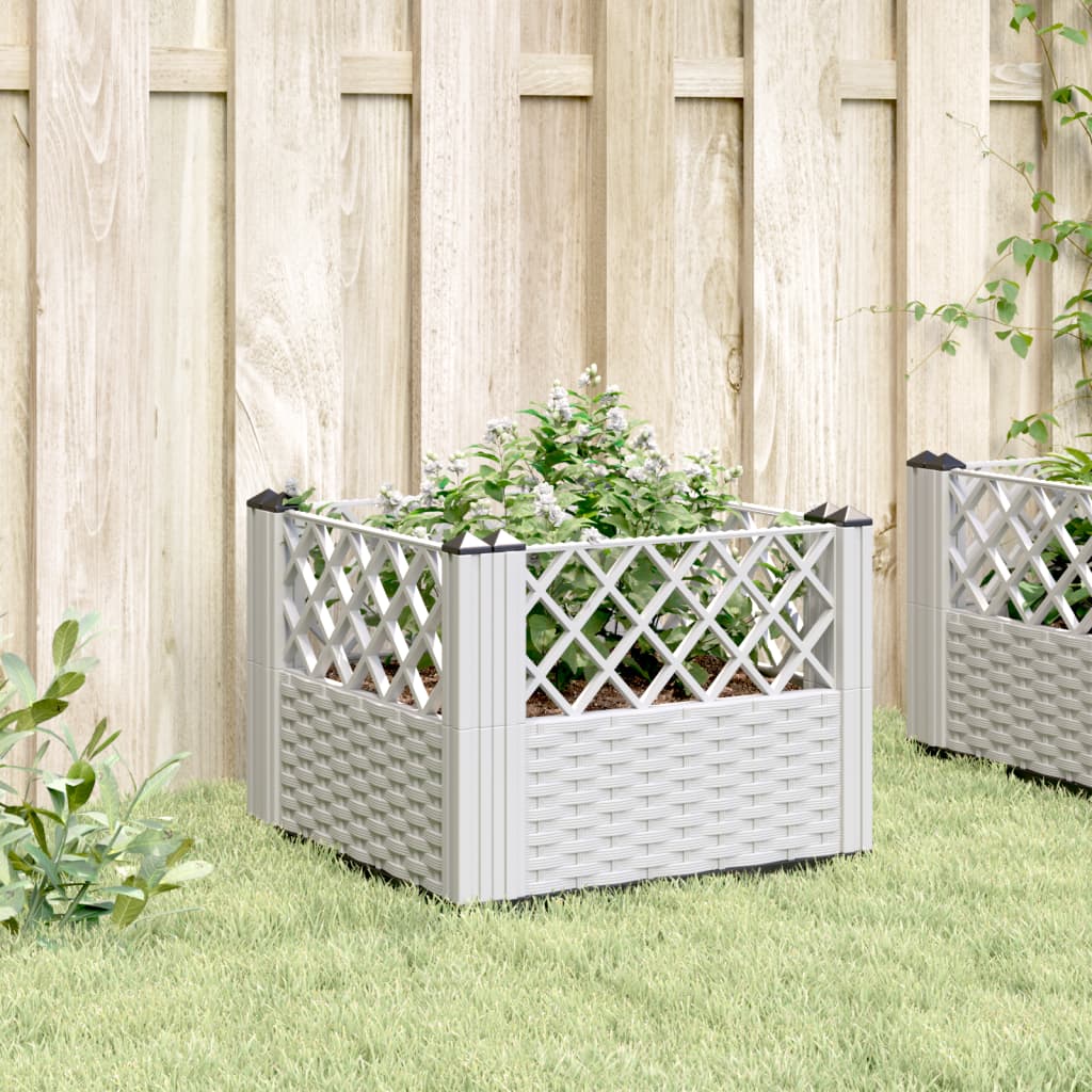 Vidaxl planter med stifter 43,5x43,5x43,5 cm polypropenhvide