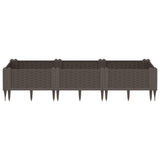 Vidaxl plantenbak met pinnen 125x40x28,5 cm polypropeen bruin