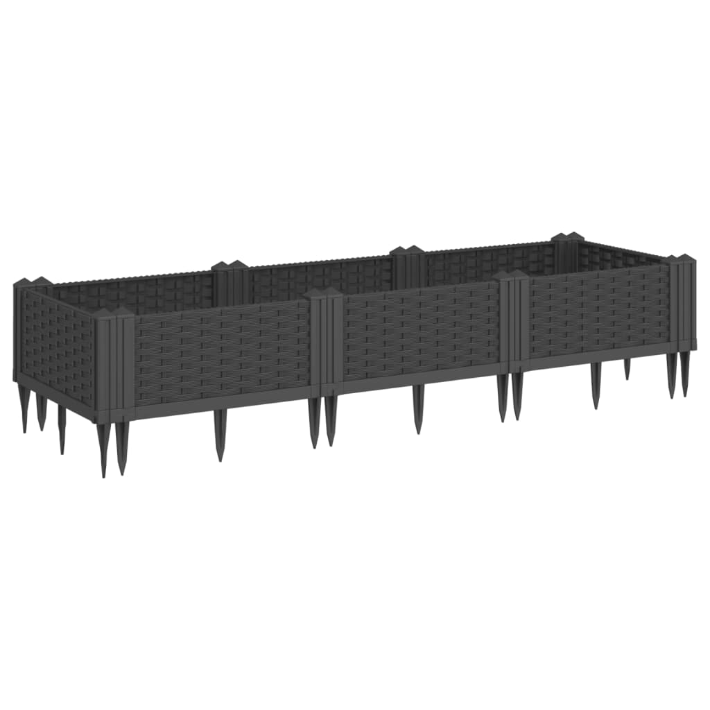 Vidaxl Planning Box with Pins 125x40x28,5 cm Polypropene Black