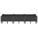 Vidaxl plantenbak met pinnen 125x40x28,5 cm polypropeen zwart