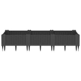 Vidaxl Planning Box con pines 125x40x28.5 cm Polypropene Negro