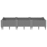 Vidaxl plantenbak met pinnen 125x40x28,5 cm polypropeen lichtgrijs