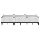 Vidaxl Planter med pinner 125x40x28,5 cm polypropen hvit